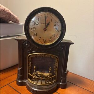 Vintage-Style Brown Mantel Clock Wall Decor by